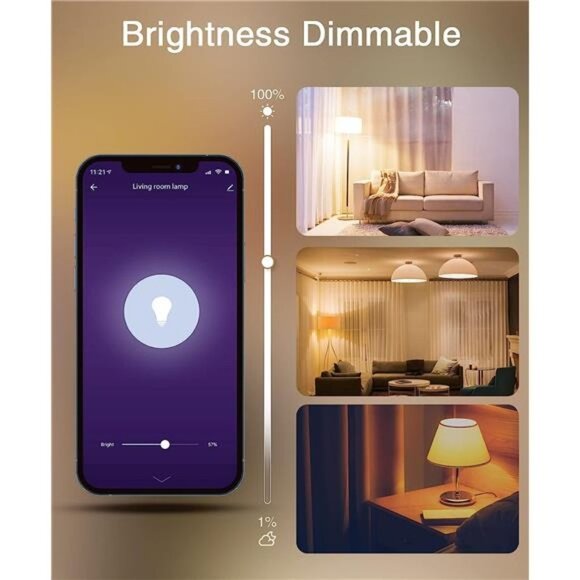 Smart Light Bulbs,E26 A19 LED Smart Home Lighting Bulb Works with Alexa & Google - Picture 4 of 6